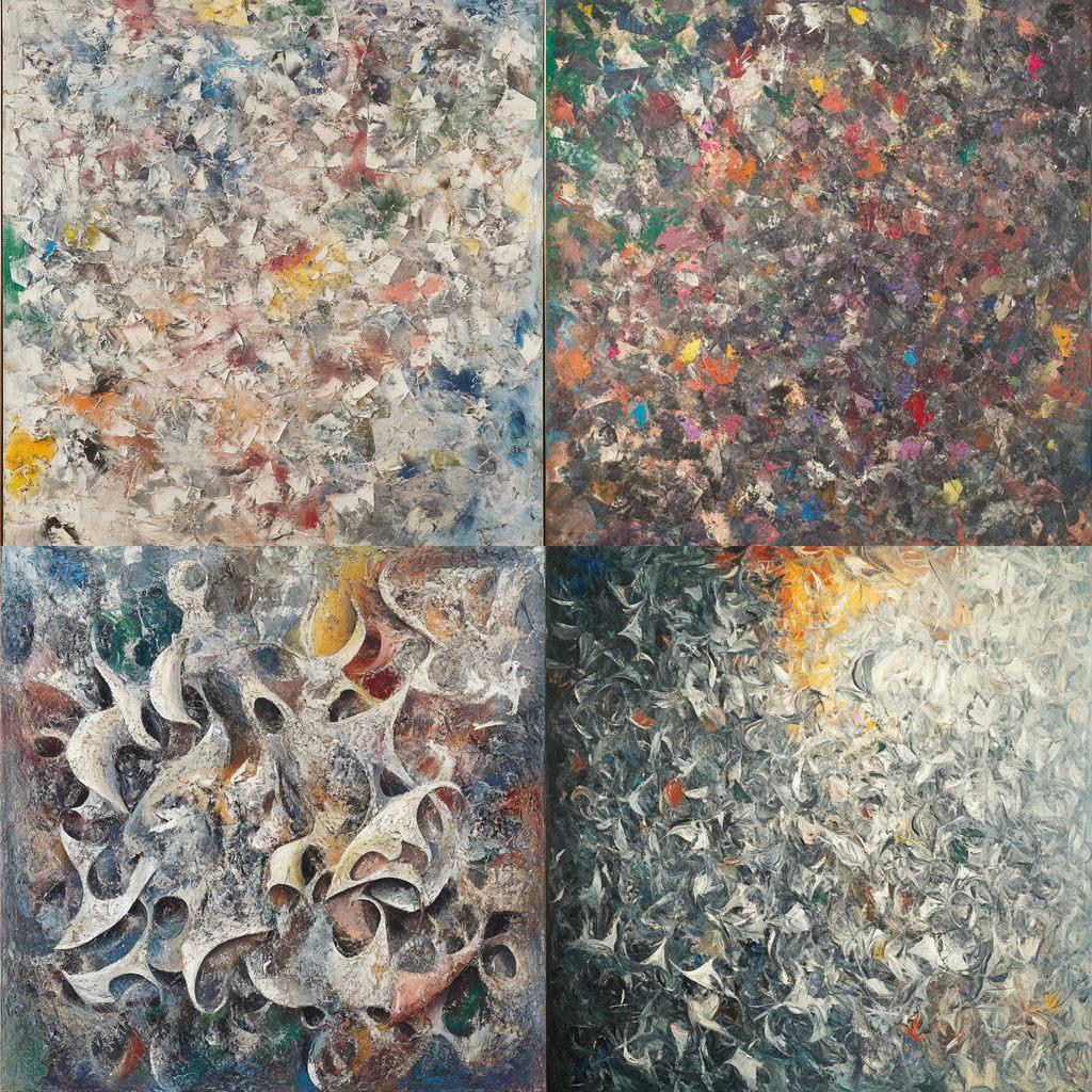 Mark Tobey style, Midjourney V6.1, render 1 of 4