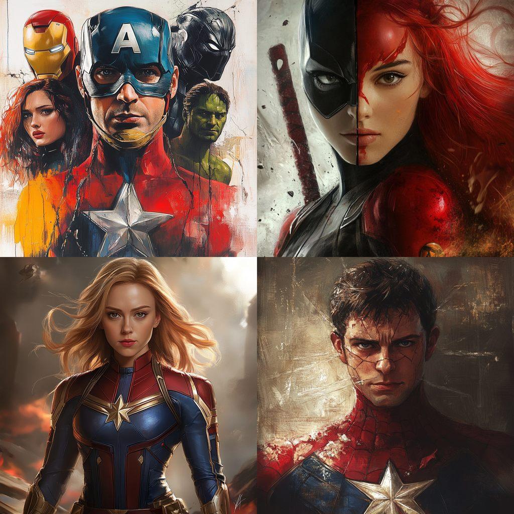 Marvel style, Midjourney V6.1, render 1 of 4