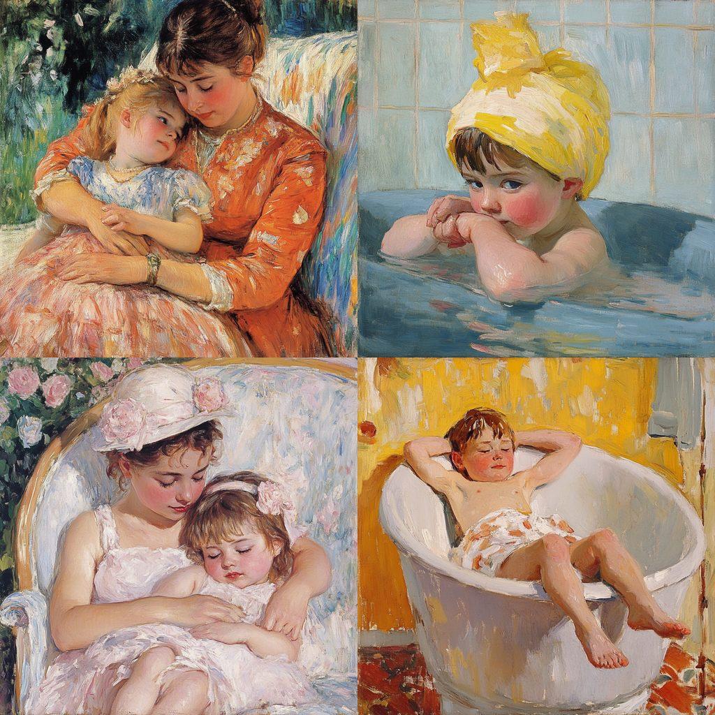 Mary Cassatt style, Midjourney V6.1, render 1 of 4