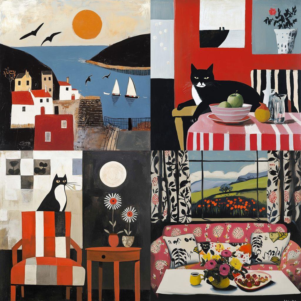 Mary Fedden style, Midjourney V6.1, render 1 of 4
