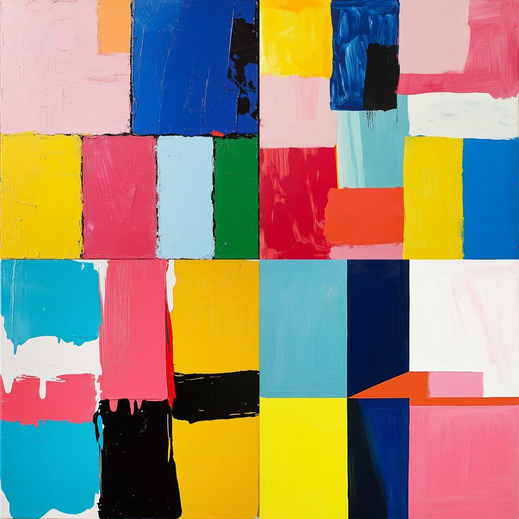 Mary Heilmann style, Midjourney V6.1, render 1 of 4