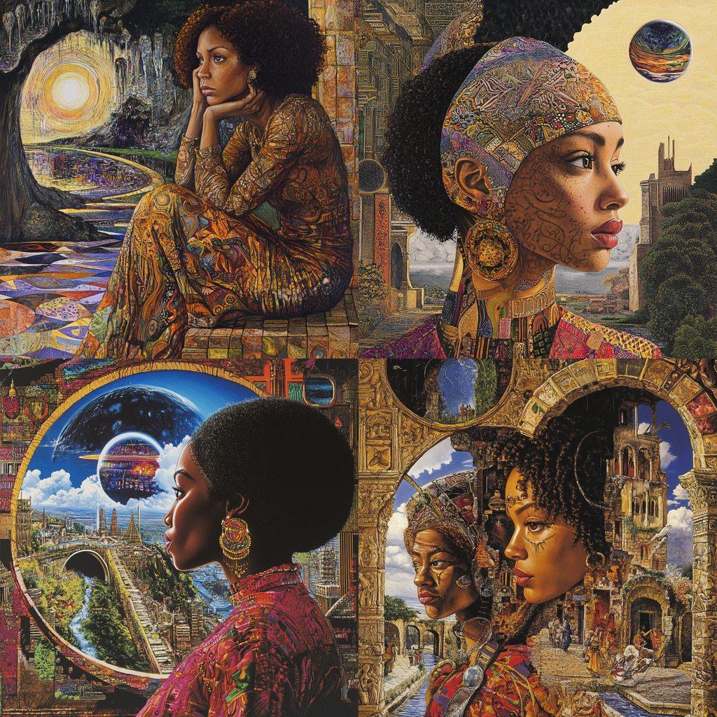 Mati Klarwein style, Midjourney V6.1, render 1 of 4
