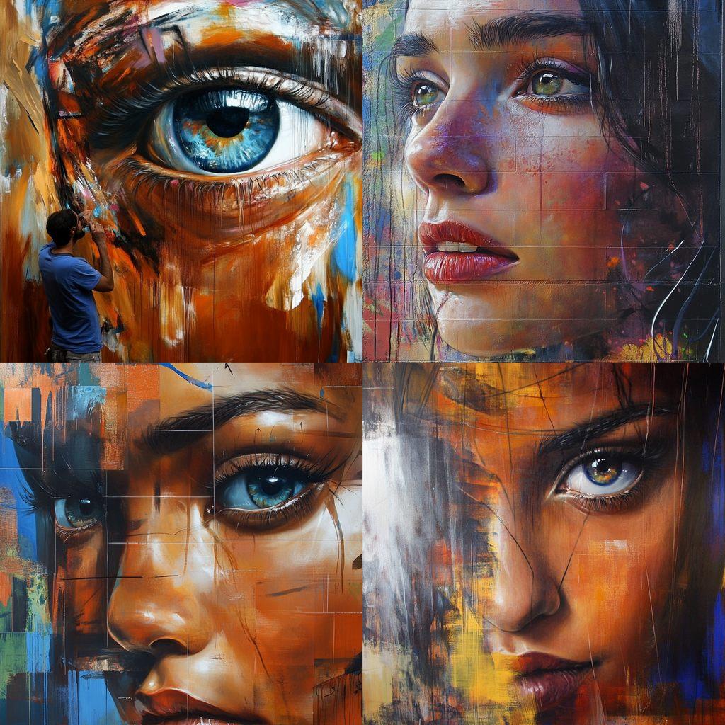 Matt Adnate style, Midjourney V6.1, render 1 of 4