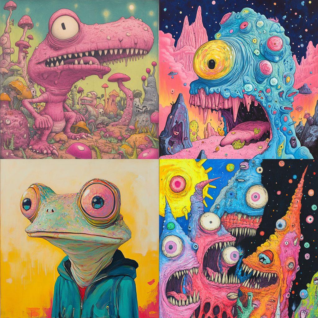 Matt Furie style, Midjourney V6.1, render 1 of 4