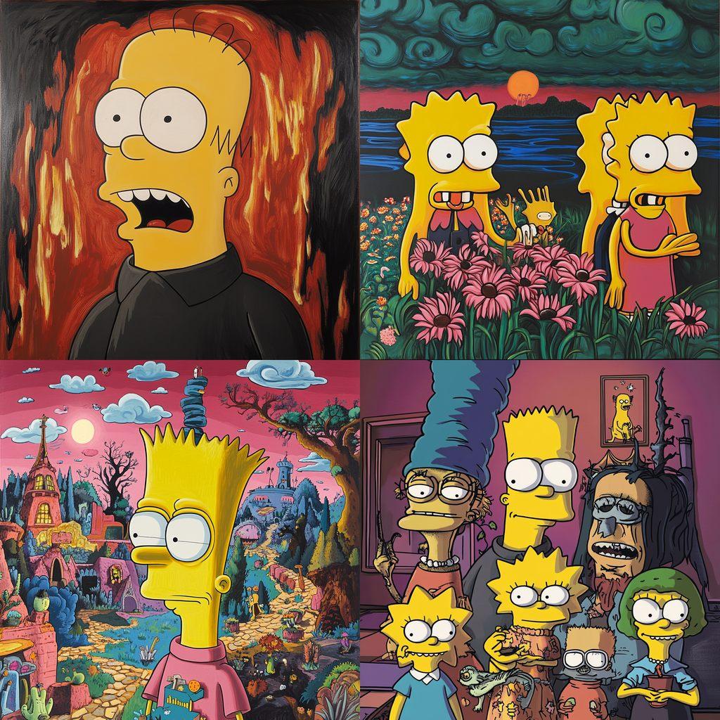 Matt Groening style, Midjourney V6.1, render 1 of 4
