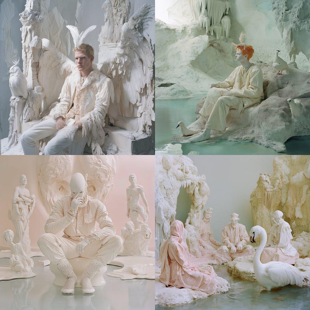 Matthew Barney style, Midjourney V6.1, render 1 of 4