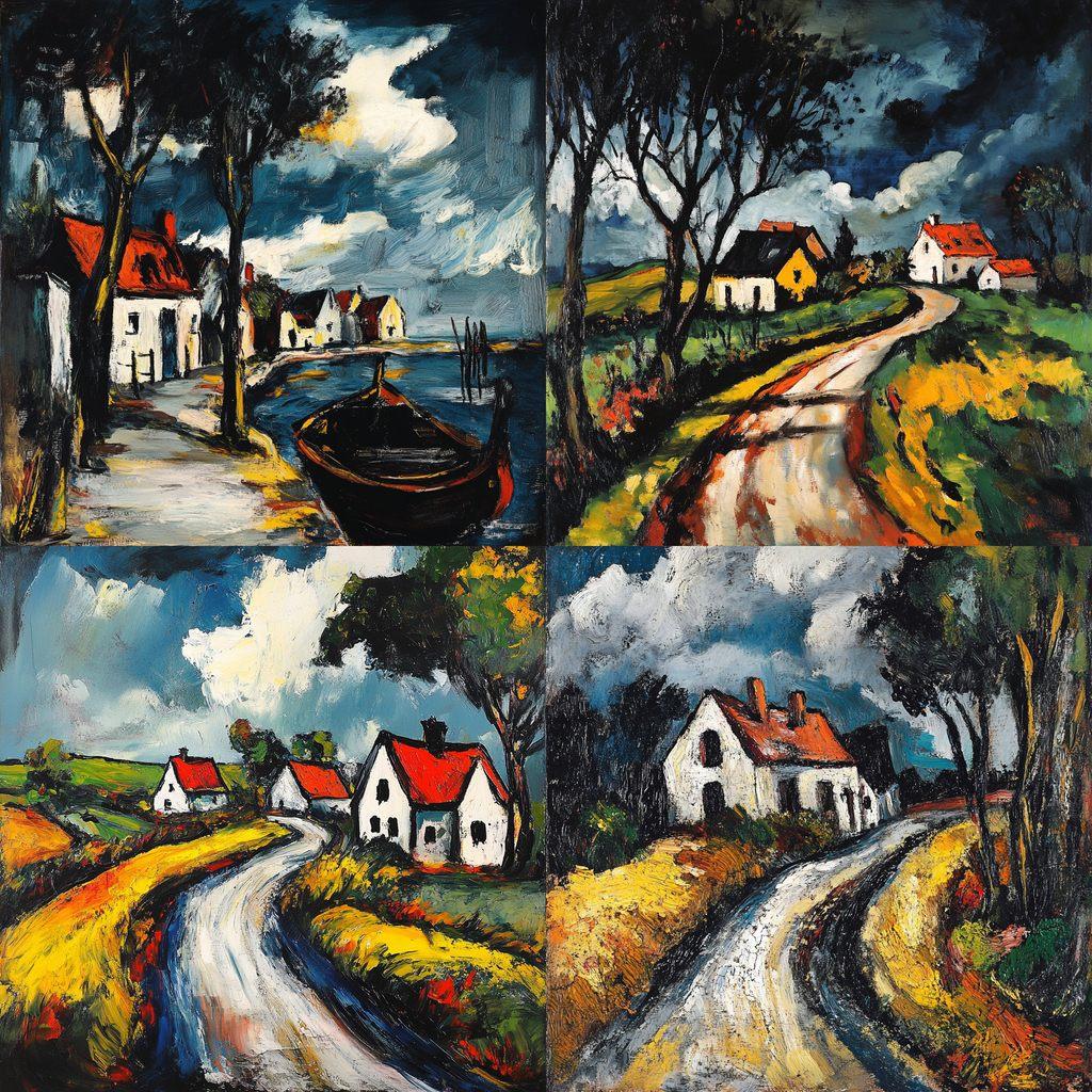 Maurice de Vlaminck style, Midjourney V6.1, render 1 of 4