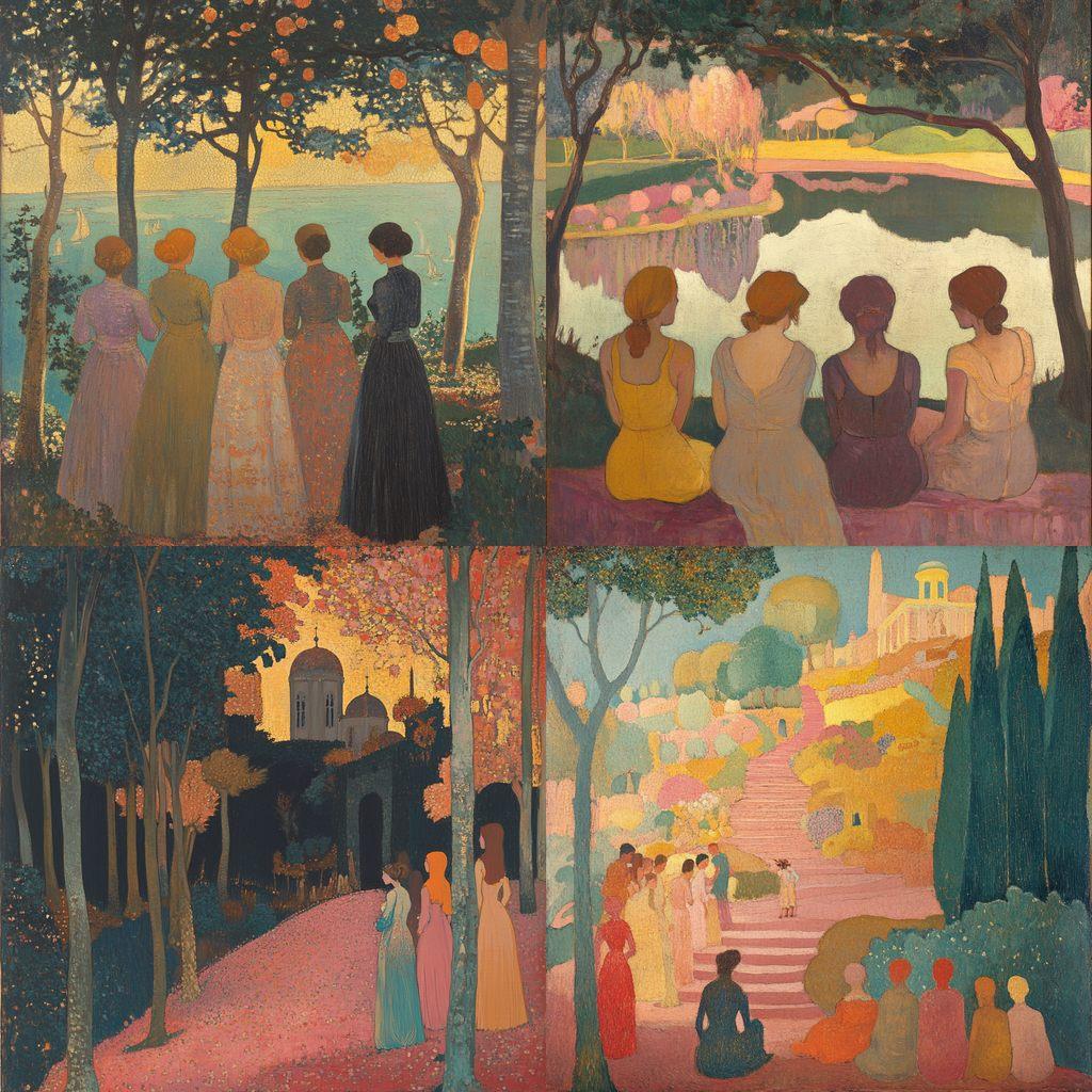 Maurice Denis style, Midjourney V6.1, render 1 of 4
