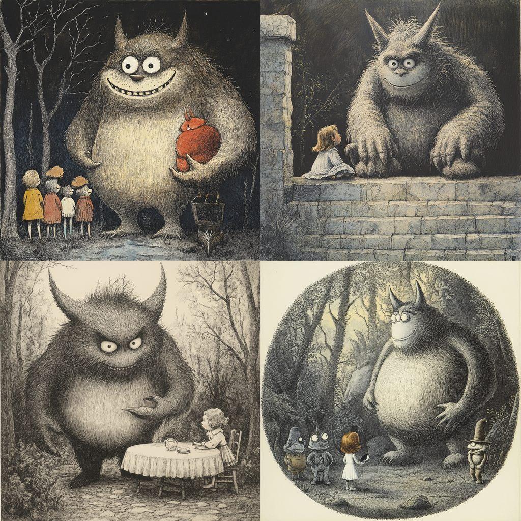 Maurice Sendak style, Midjourney V6.1, render 1 of 4