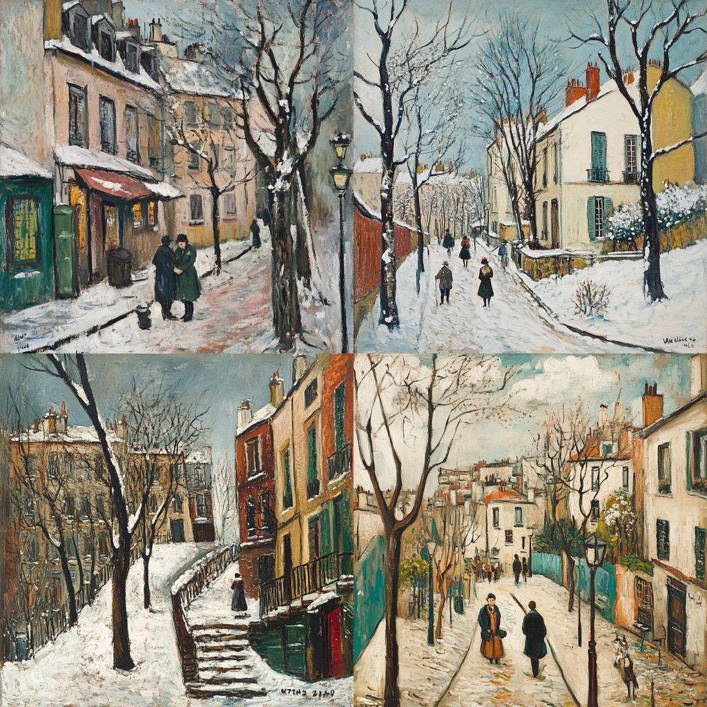 Maurice Utrillo style, Midjourney V6.1, render 1 of 4