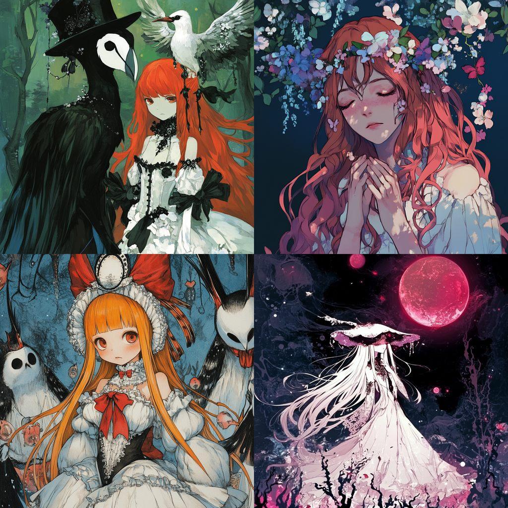 Mawaru Penguindrum style, Midjourney V6.1, render 1 of 4
