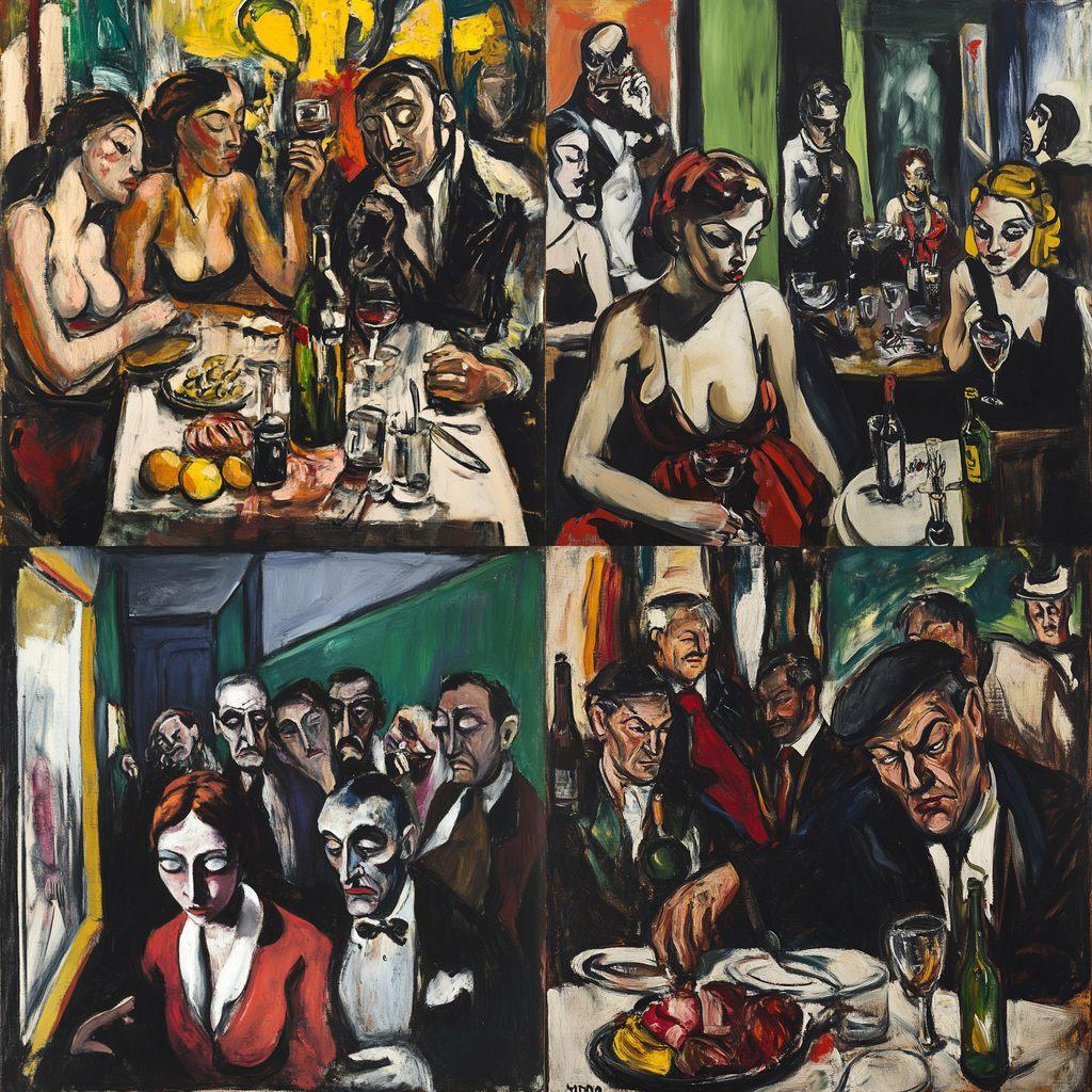 Max Beckmann style, Midjourney V6.1, render 1 of 4