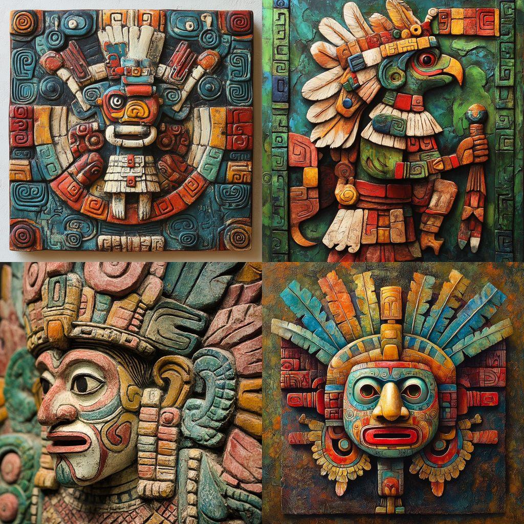 Mayan art style, Midjourney V6.1, render 1 of 4