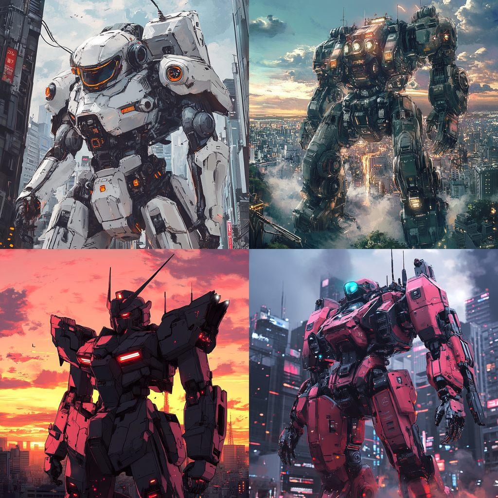 Mecha anime style style, Midjourney V6.1, render 1 of 4