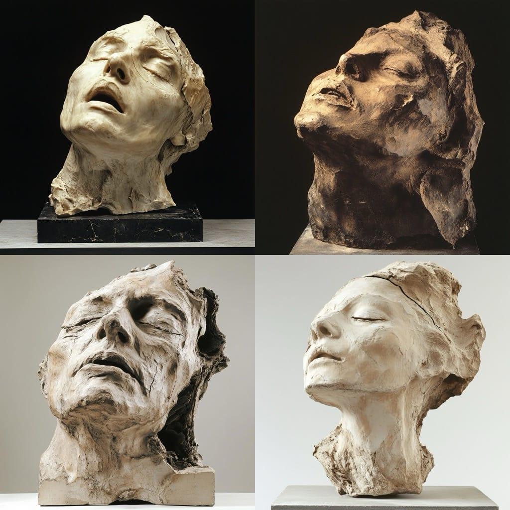 Medardo Rosso style, Midjourney V6.1, render 1 of 4