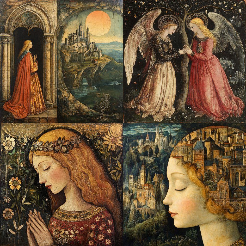 Medieval art style, Midjourney V6.1, render 1 of 4