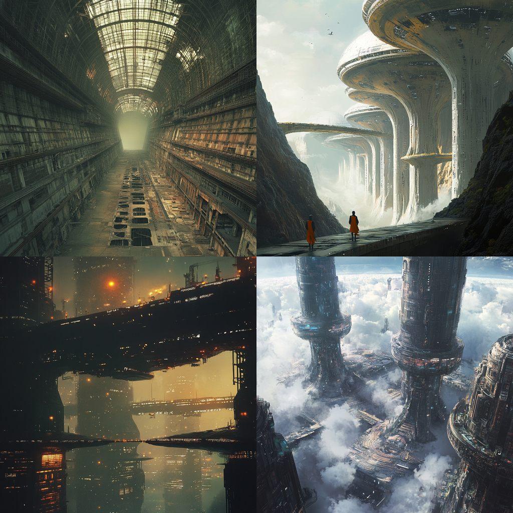 Megastructure style, Midjourney V6.1, render 1 of 4