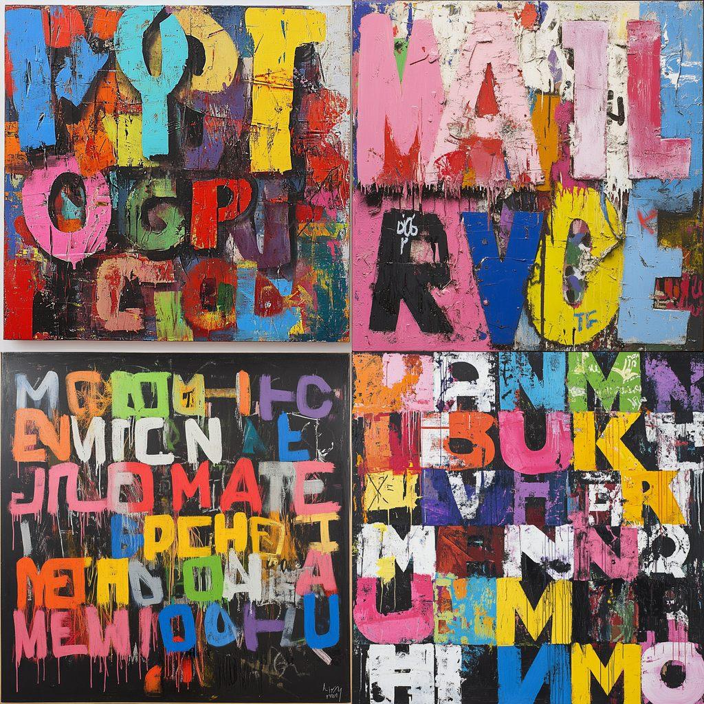 Mel Bochner style, Midjourney V6.1, render 1 of 4