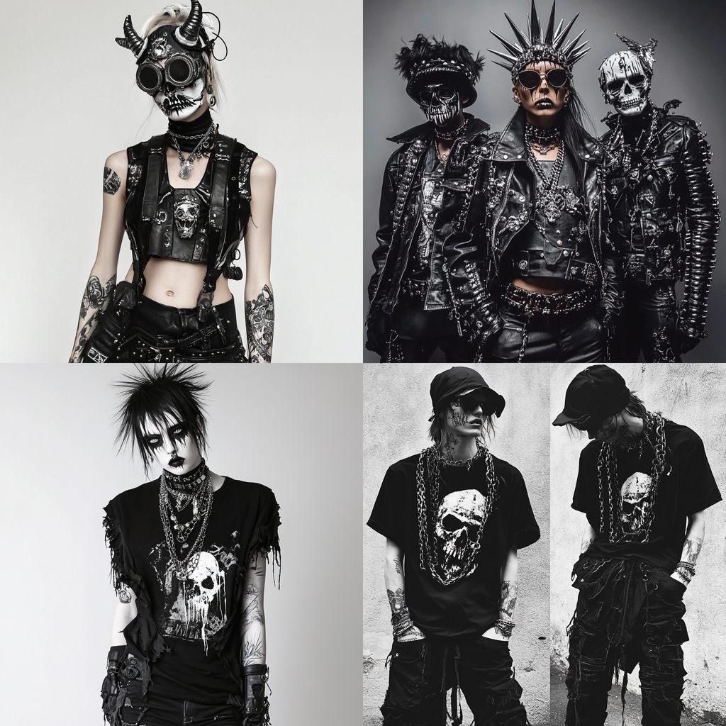 Metalhead fashion style, Midjourney V6.1, render 1 of 4