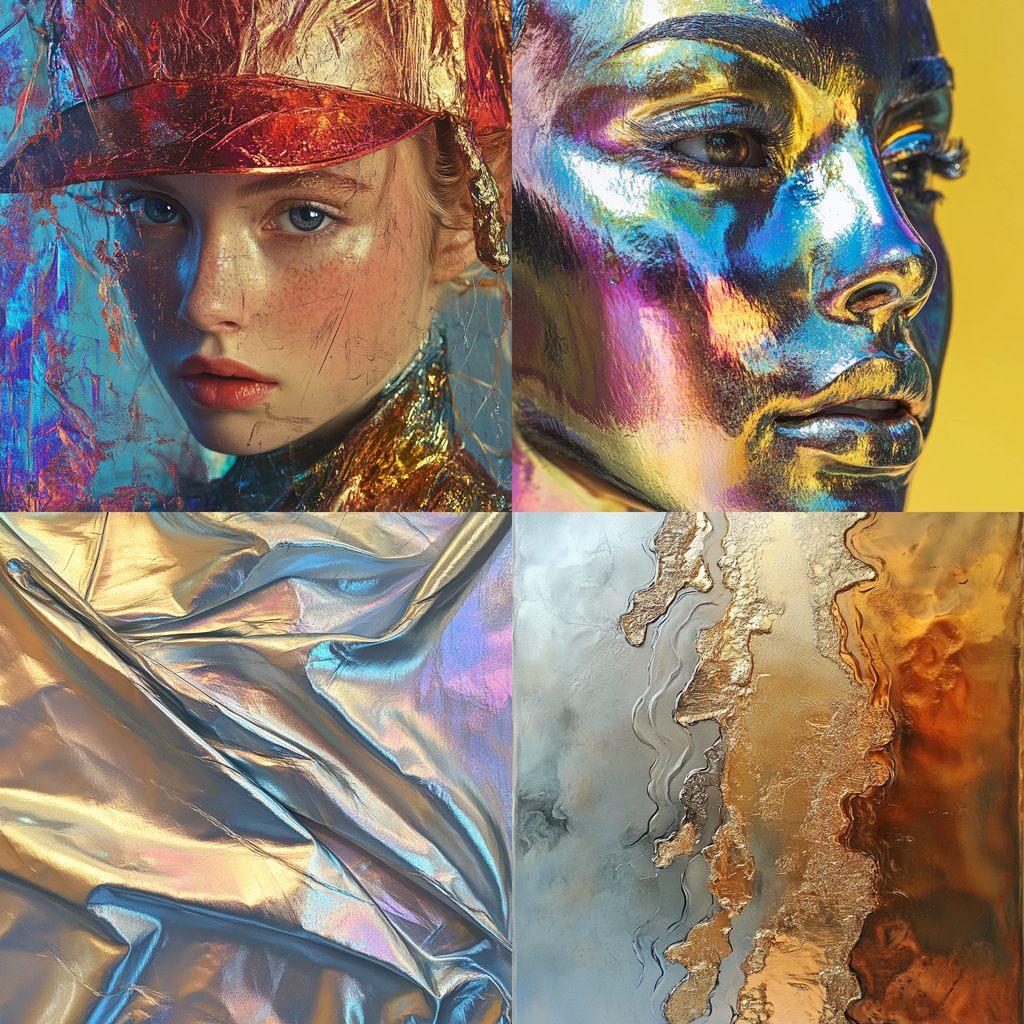 Metallic colors style, Midjourney V6.1, render 1 of 4