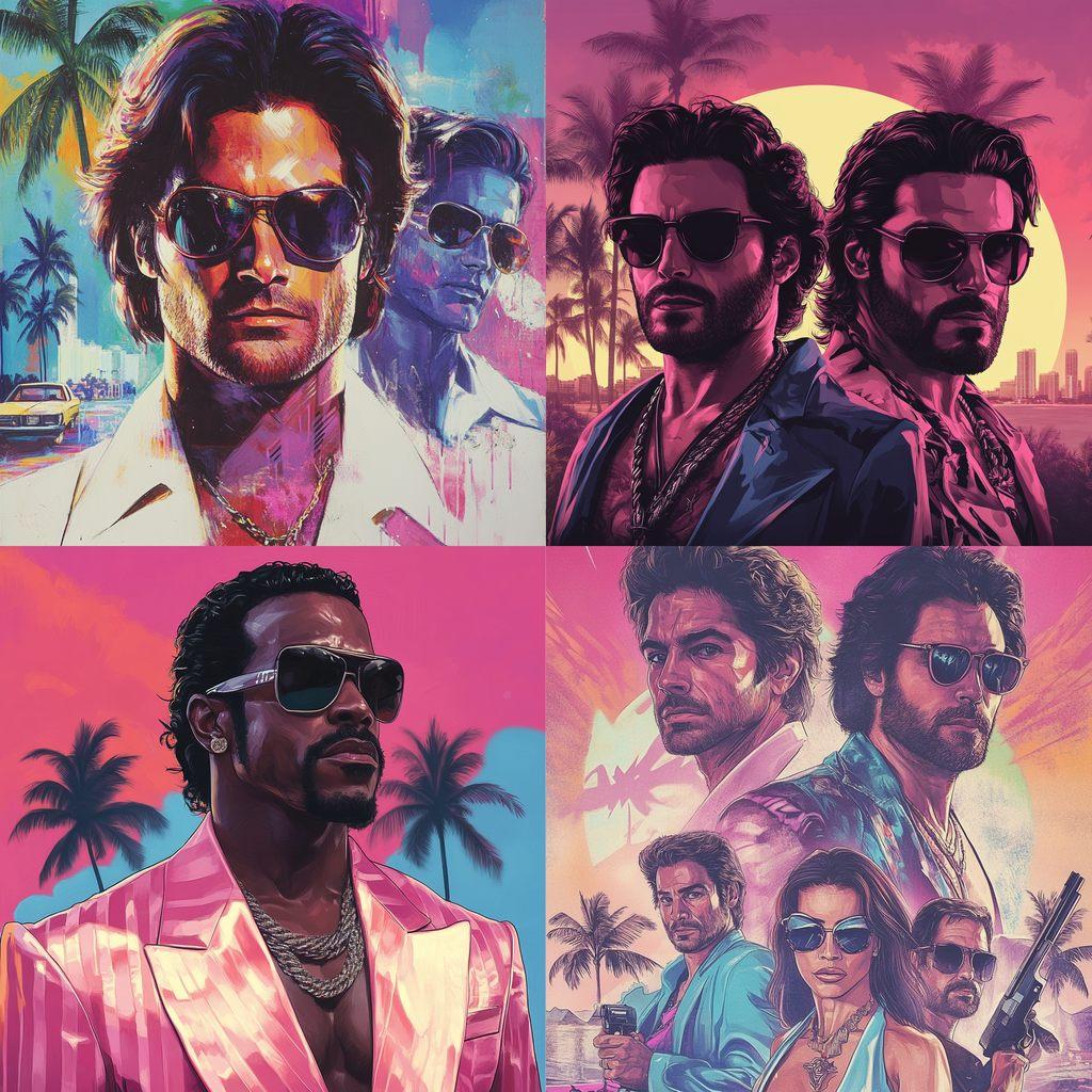 Miami Vice style, Midjourney V6.1, render 1 of 4