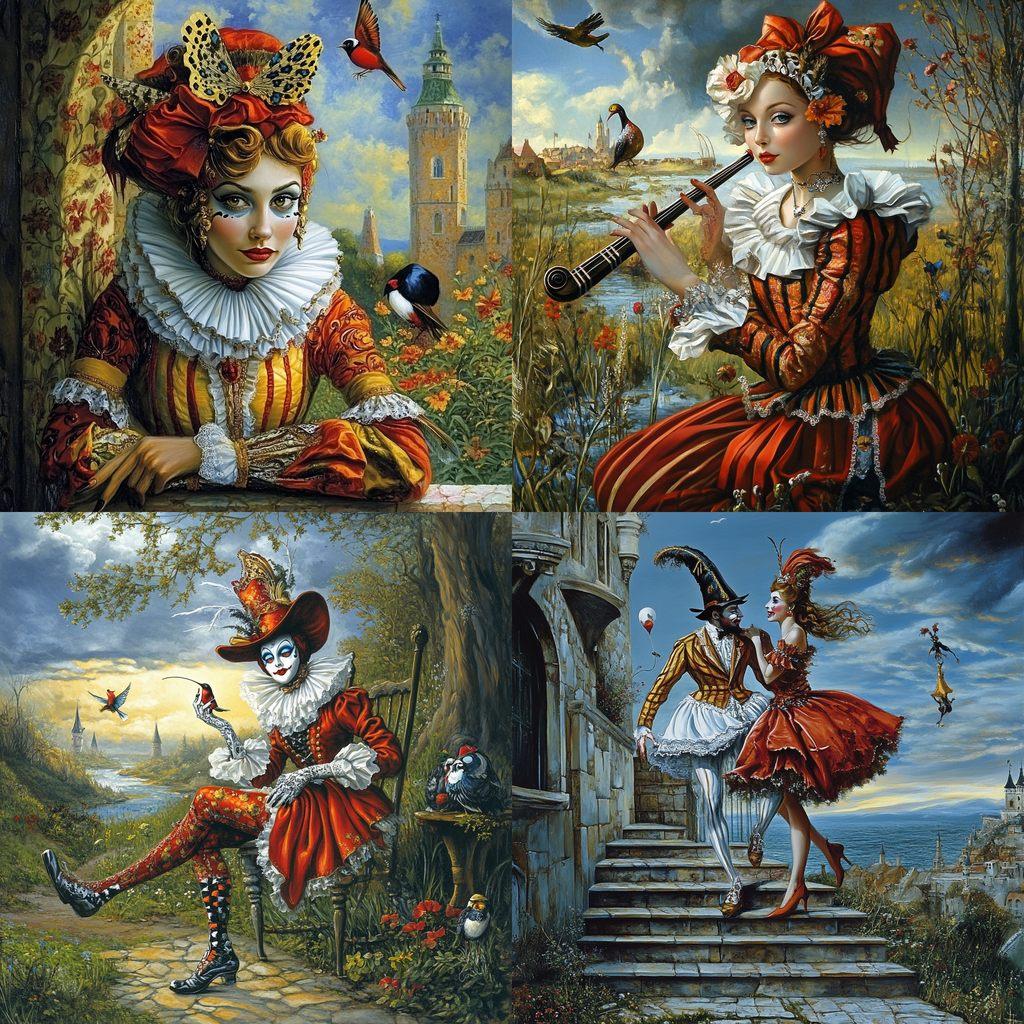 Michael Cheval style, Midjourney V6.1, render 1 of 4