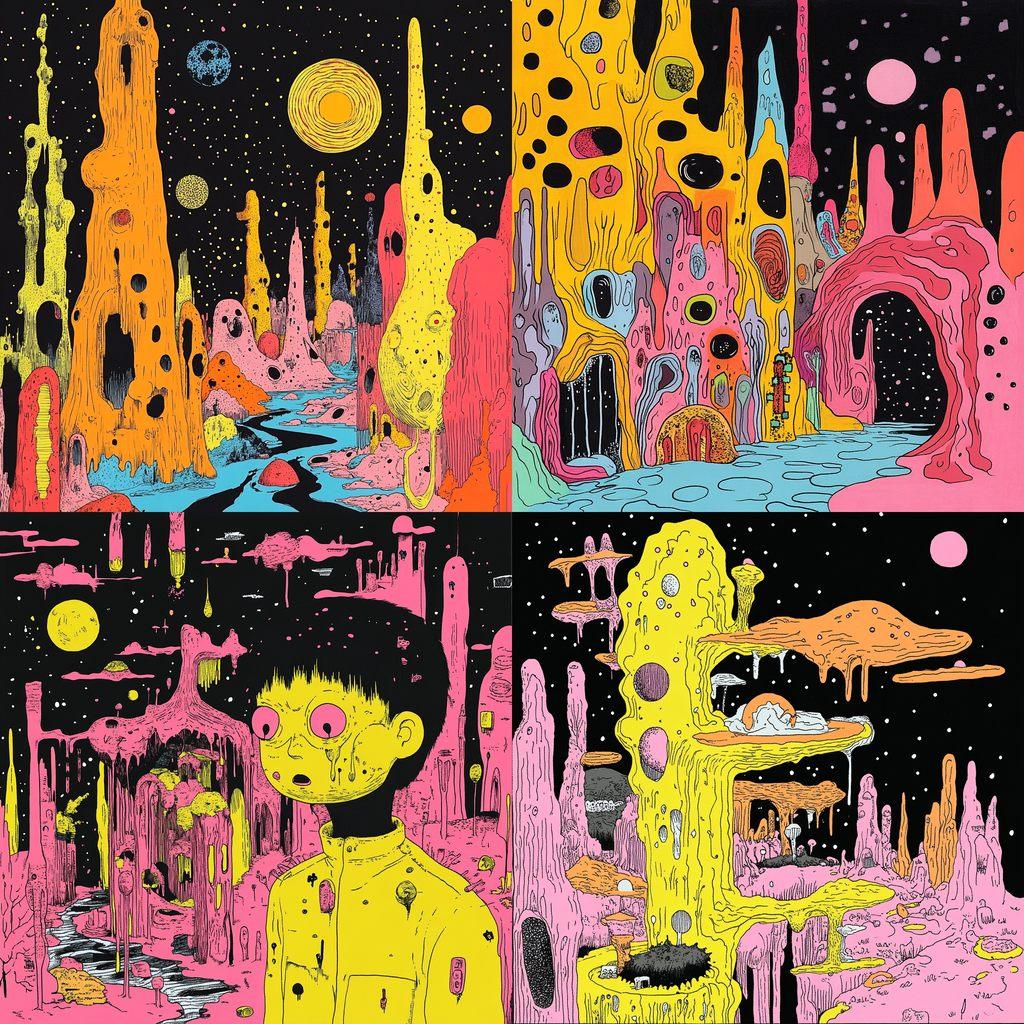 Michael DeForge style, Midjourney V6.1, render 1 of 4