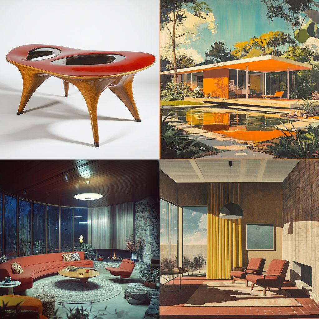 Mid-century modern style, Midjourney V6.1, render 1 of 4
