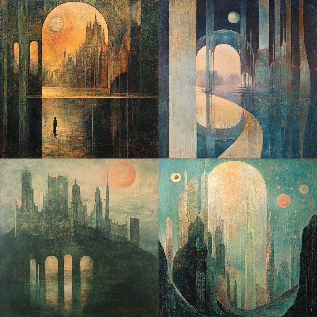 Mikalojus Konstantinas Ciurlionis style, Midjourney V6.1, render 1 of 4