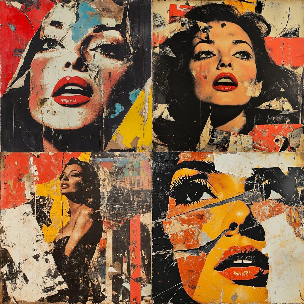 Mimmo Rotella style, Midjourney V6.1, render 1 of 4