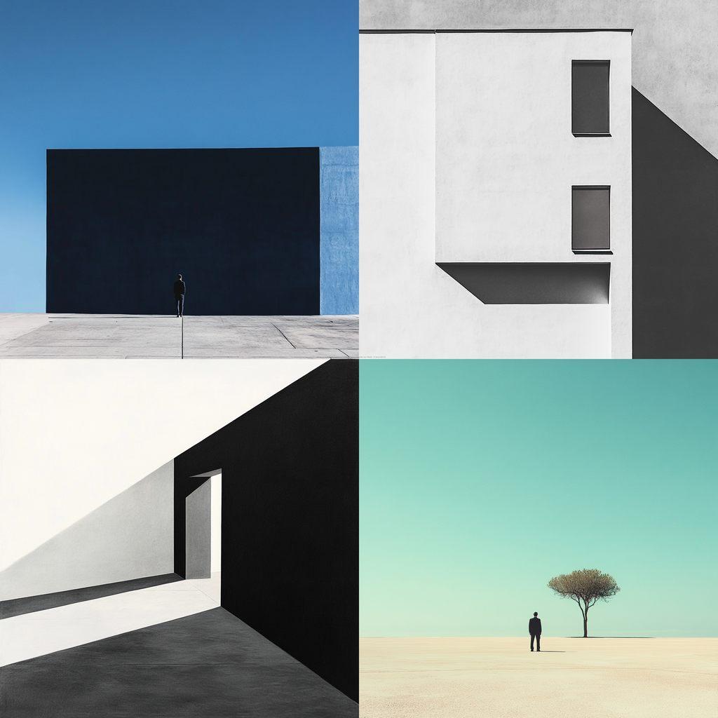 Minimalism style, Midjourney V6.1, render 1 of 4