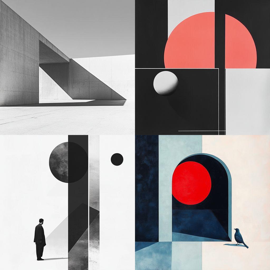Minimalist composition style, Midjourney V6.1, render 1 of 4
