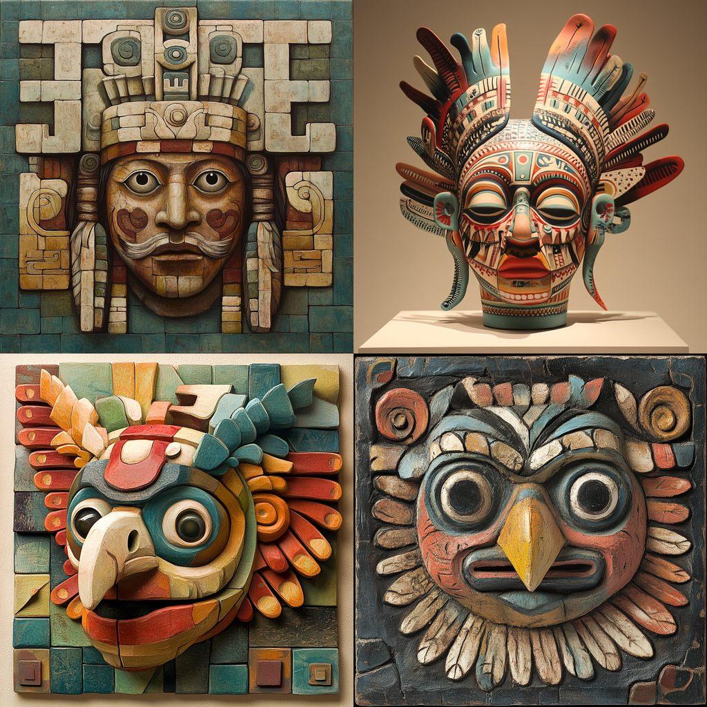 Moche art style, Midjourney V6.1, render 1 of 4