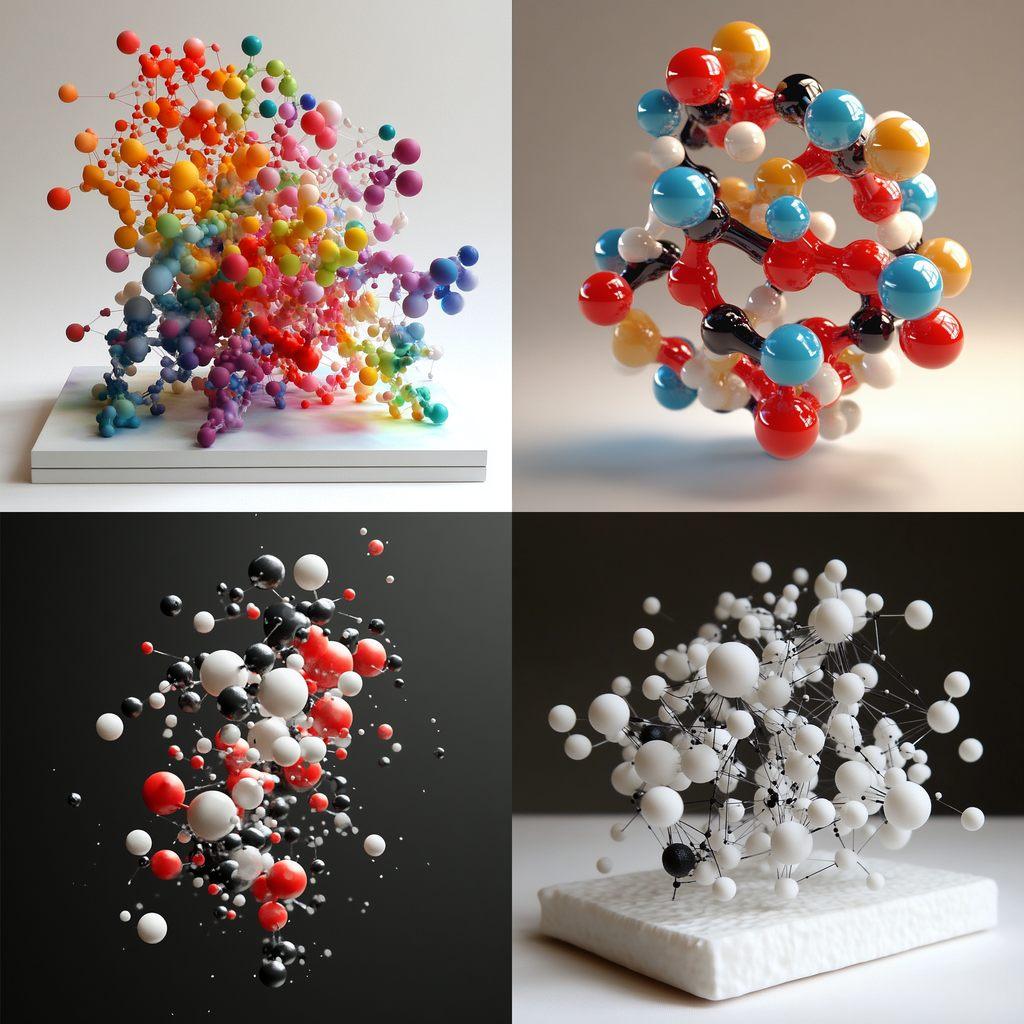 Molecular model style, Midjourney V6.1, render 1 of 4