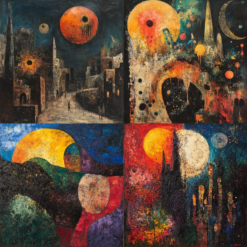 Mordecai Ardon style, Midjourney V6.1, render 1 of 4