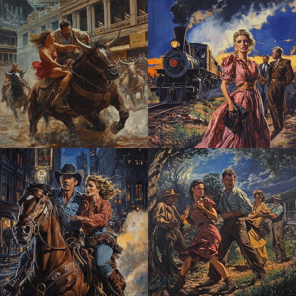 Mort Kunstler style, Midjourney V6.1, render 1 of 4