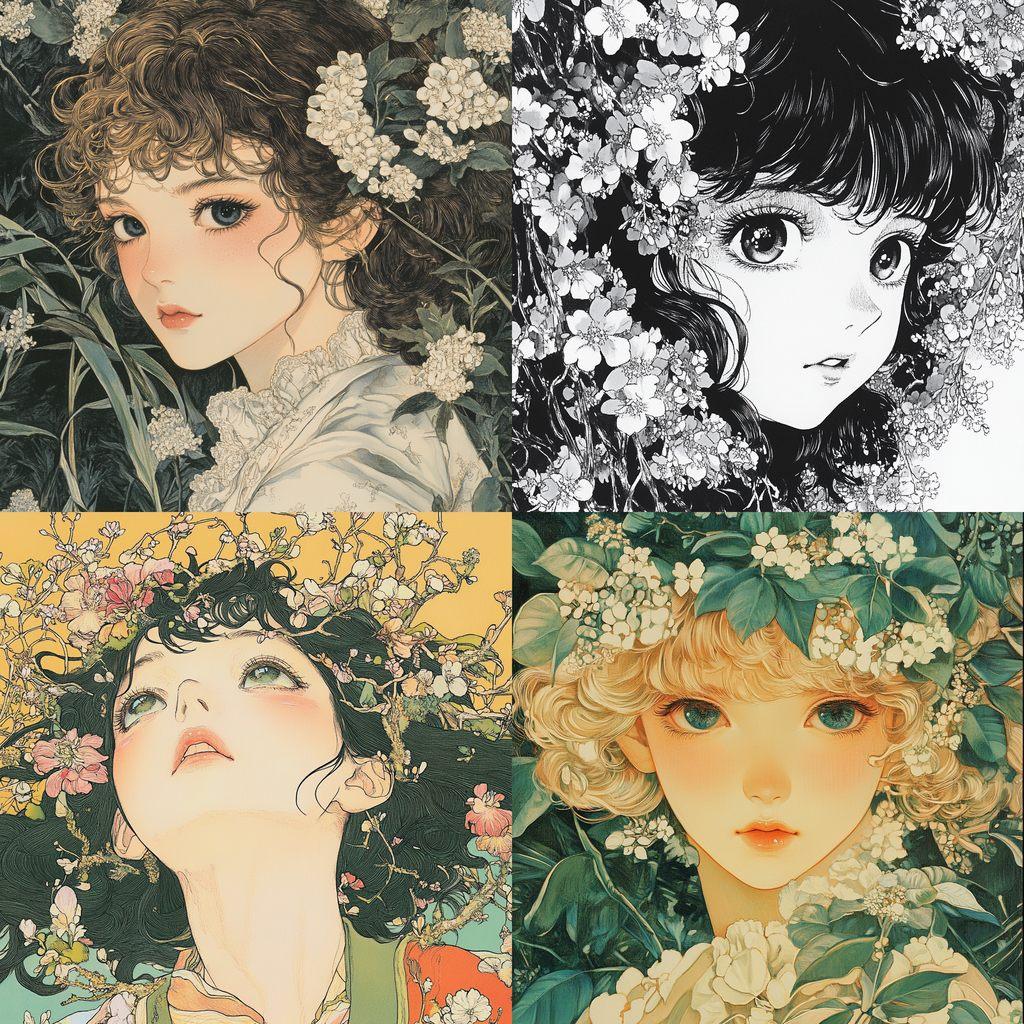 Moto Hagio style, Midjourney V6.1, render 1 of 4