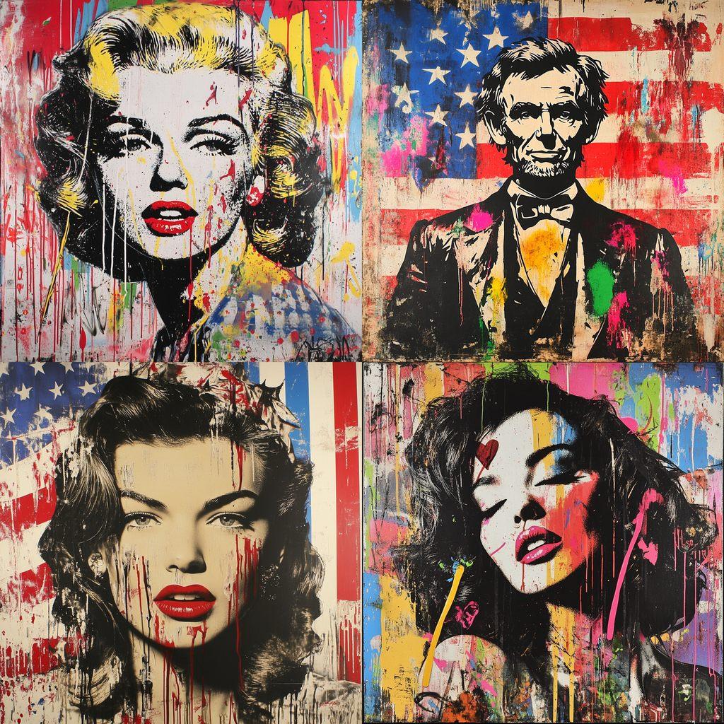 Mr. Brainwash style, Midjourney V6.1, render 1 of 4