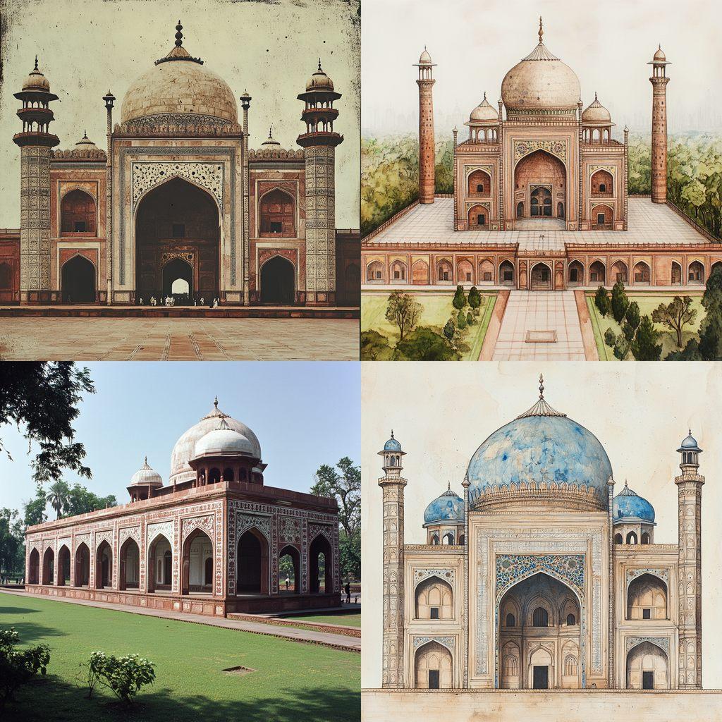 Mughal architecture style, Midjourney V6.1, render 1 of 4