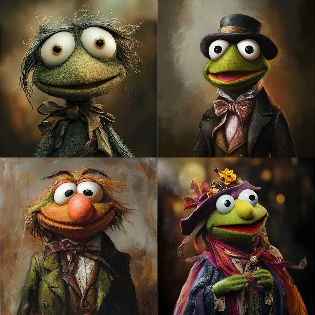 Muppet style style, Midjourney V6.1, render 1 of 4