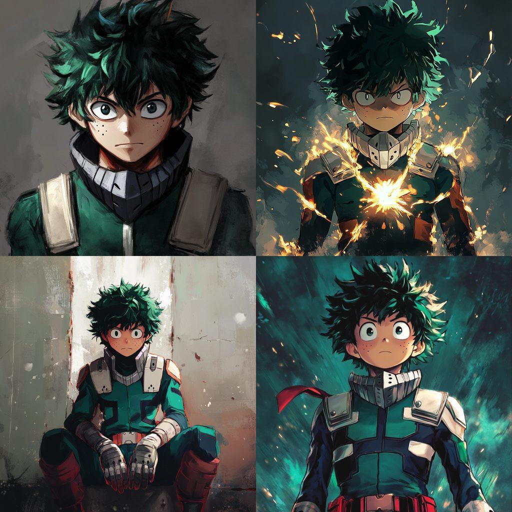 My Hero Academia style, Midjourney V6.1, render 1 of 4