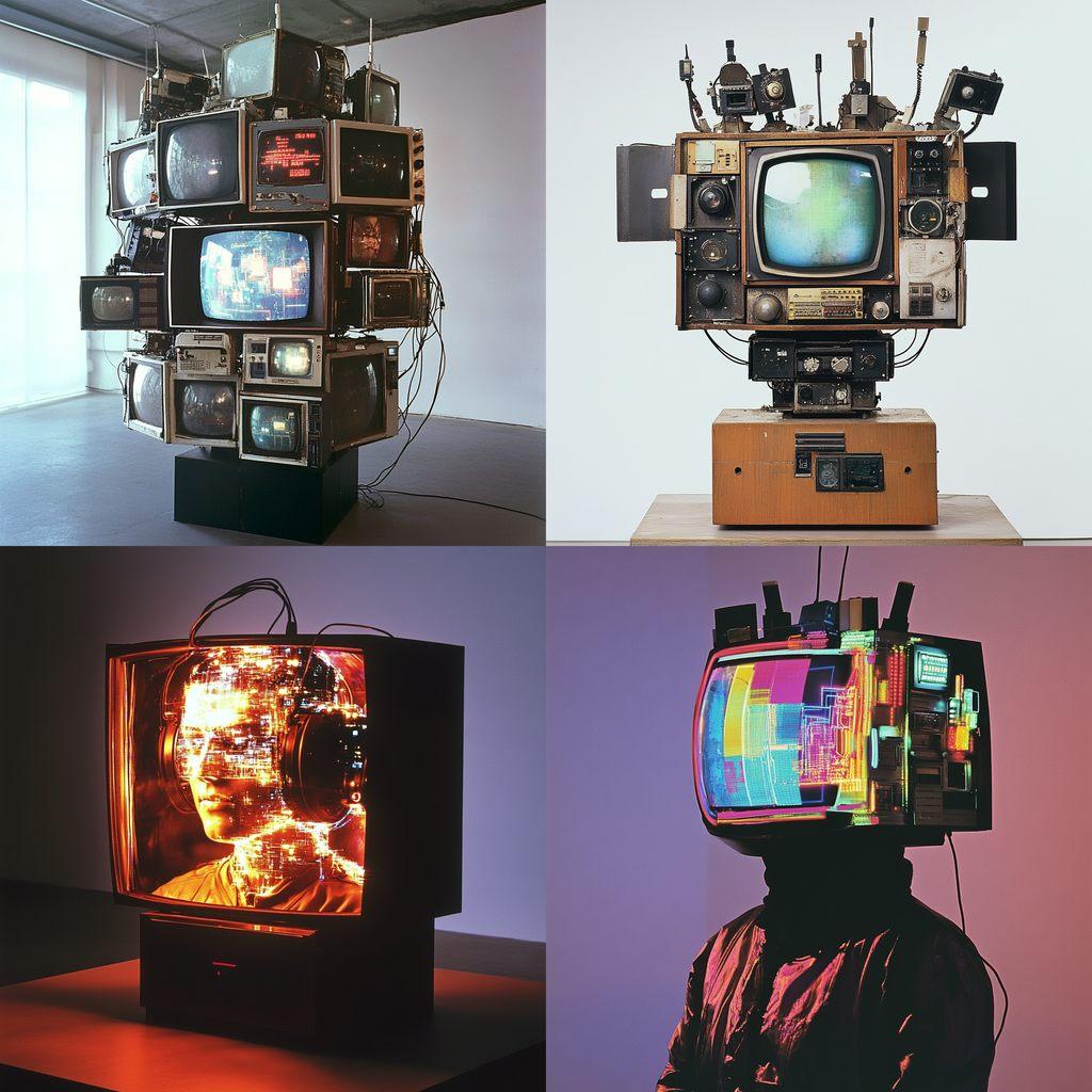 Nam June Paik style, Midjourney V6.1, render 1 of 4