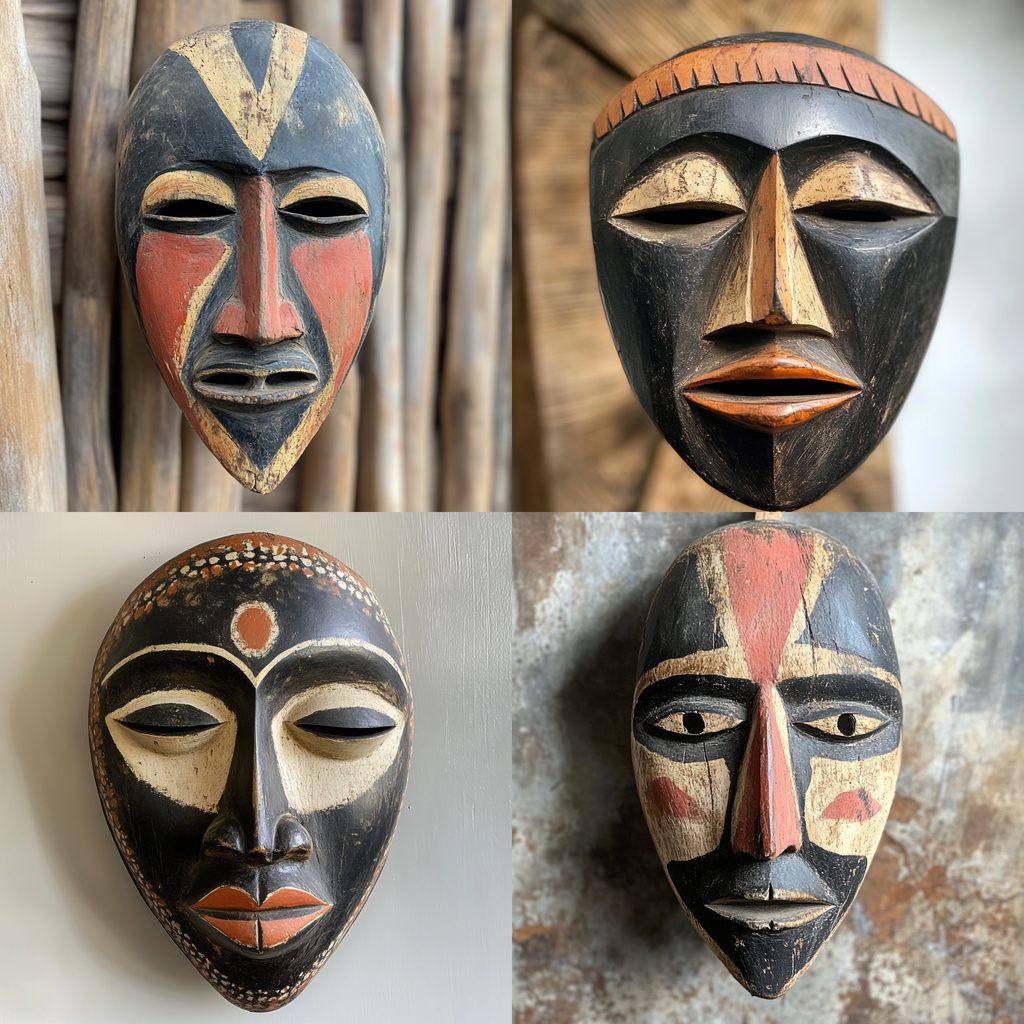 Namibian Ovambo mask style, Midjourney V6.1, render 1 of 4