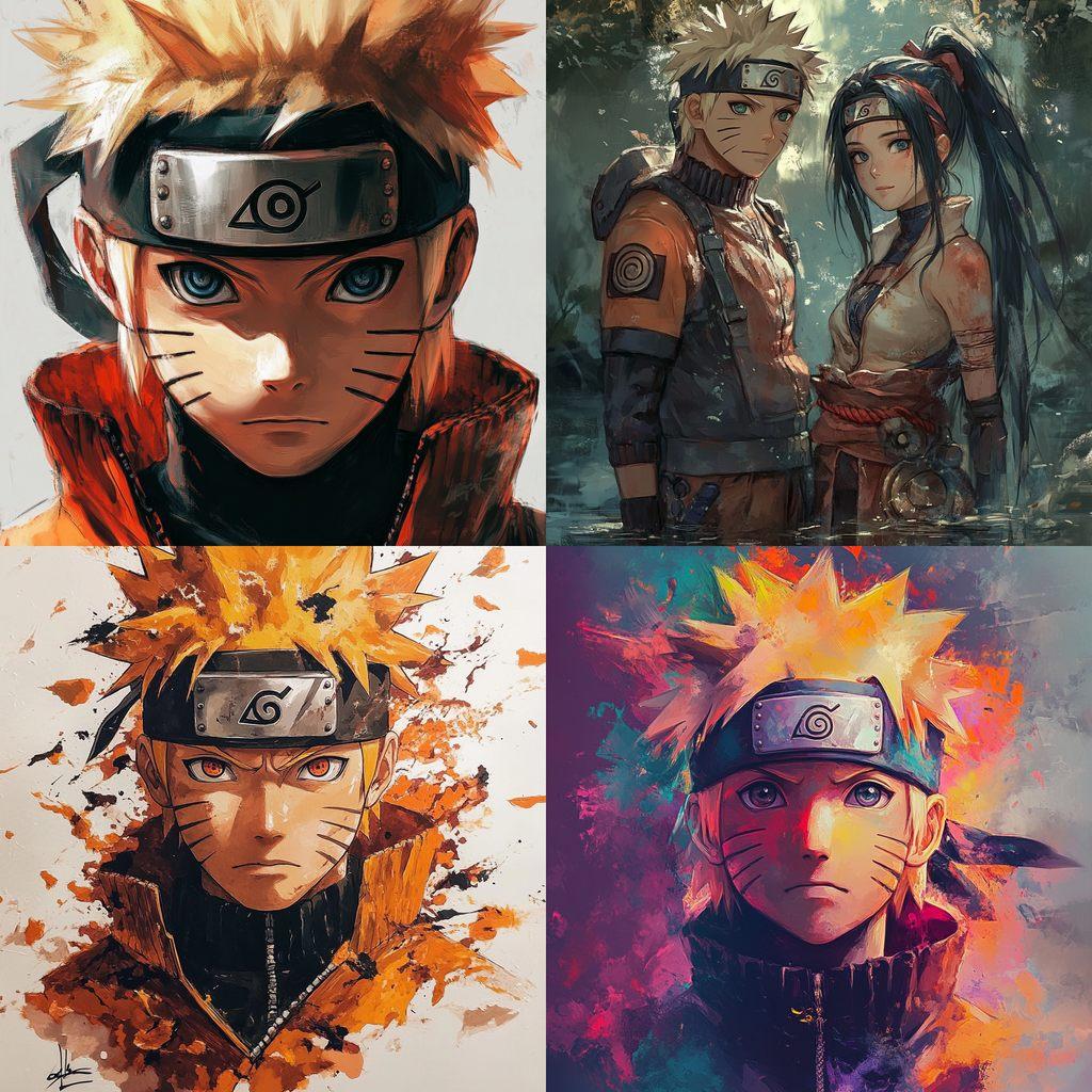 Naruto style, Midjourney V6.1, render 1 of 4