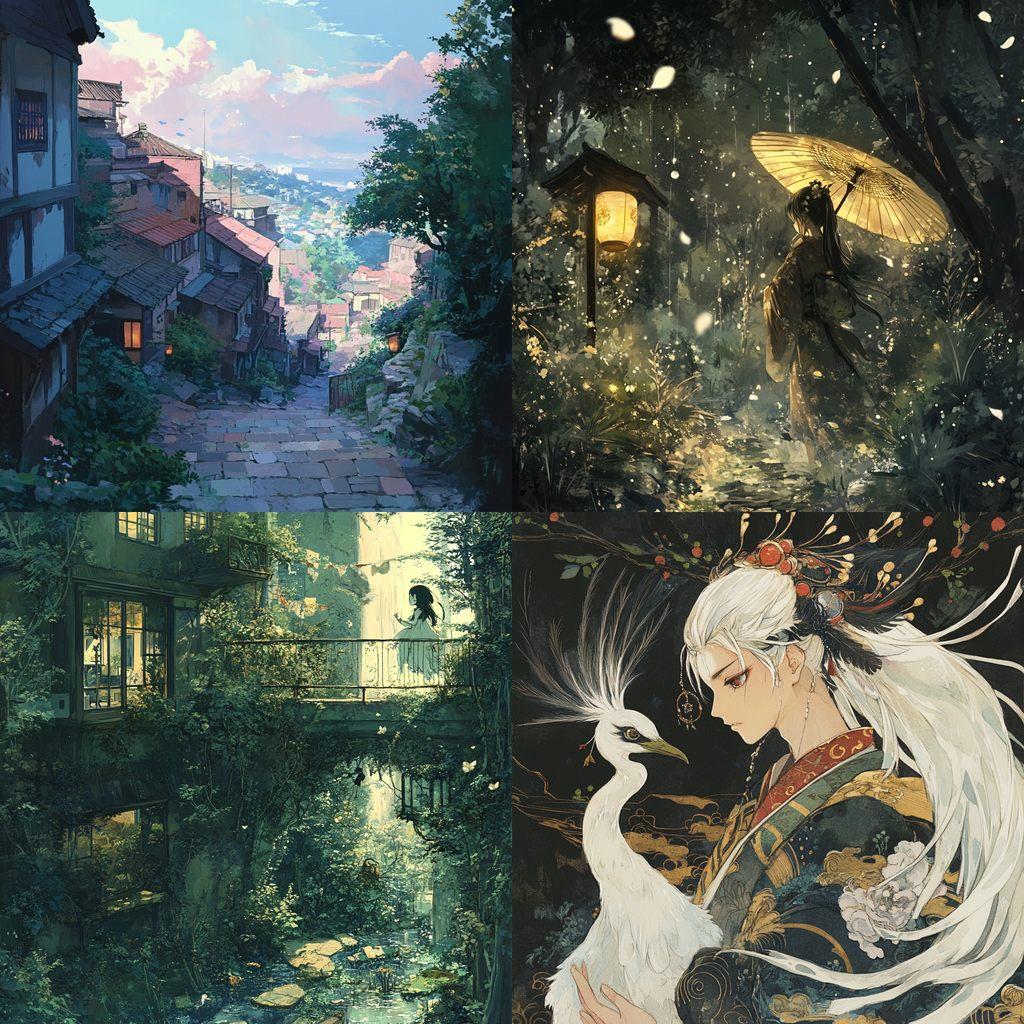 Natsume Yuujinchou style, Midjourney V6.1, render 1 of 4