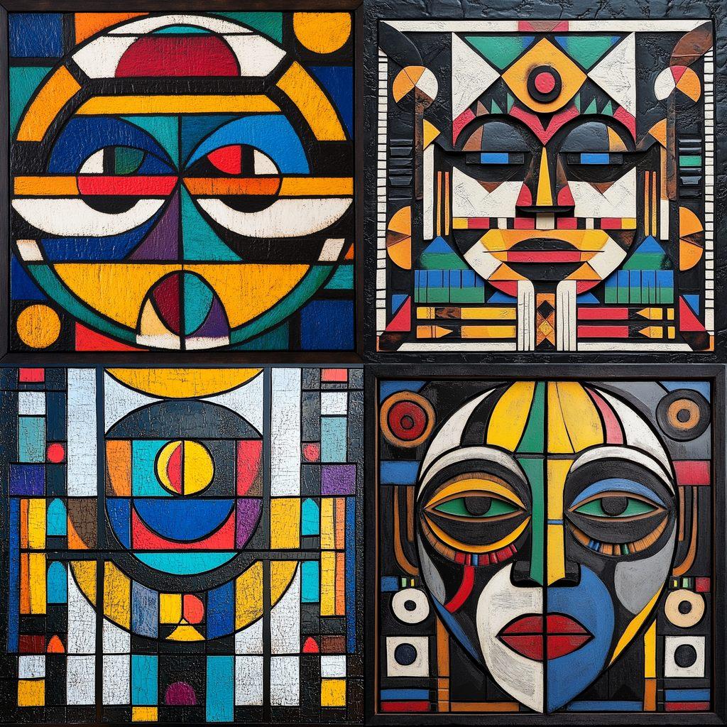 Ndebele art style, Midjourney V6.1, render 1 of 4