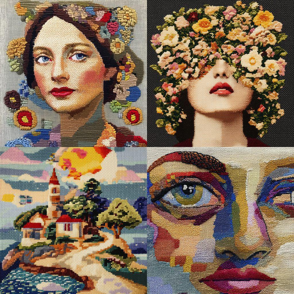 Needlepoint style, Midjourney V6.1, render 1 of 4