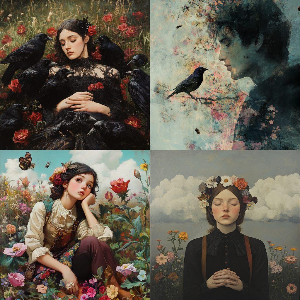 Neo-romanticism style, Midjourney V6.1, render 1 of 4