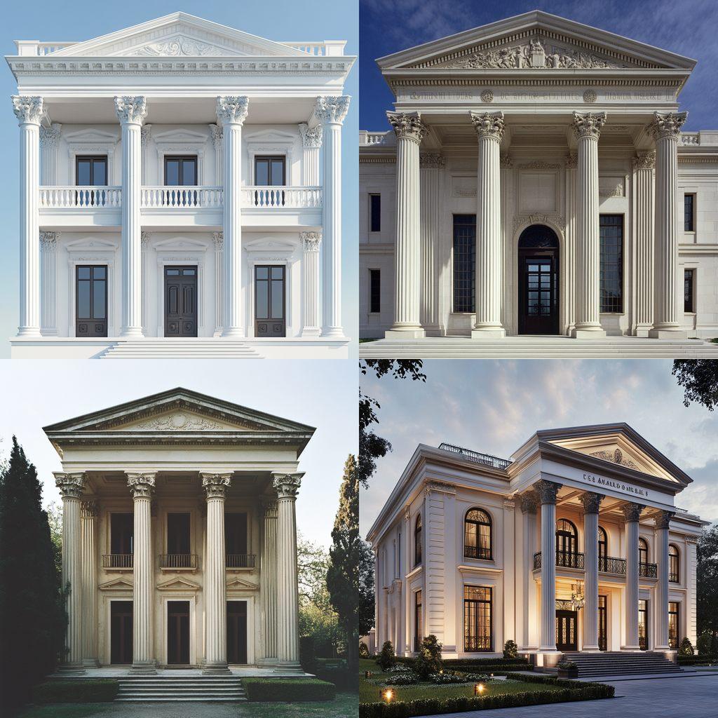 Neoclassical architecture style, Midjourney V6.1, render 1 of 4