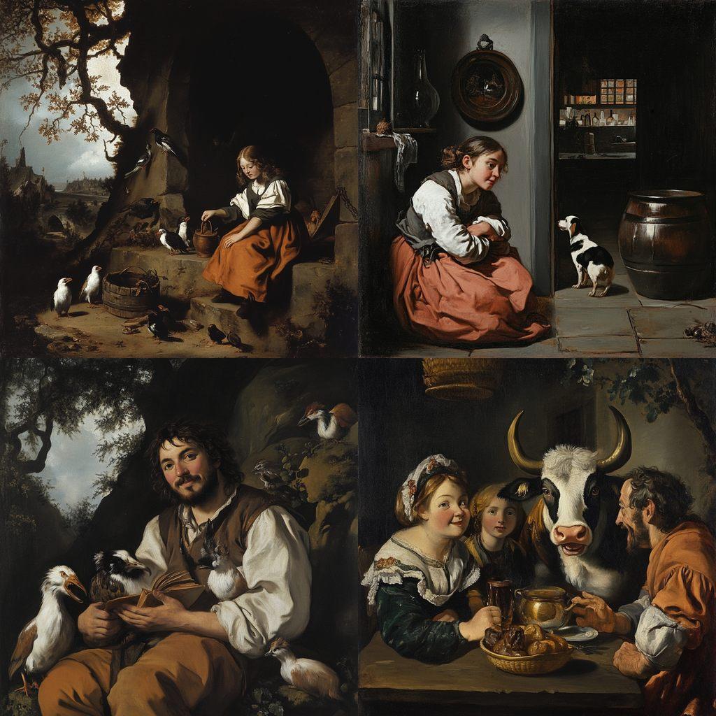 Nicolaes Maes style, Midjourney V6.1, render 1 of 4